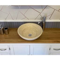 Bathroom Vanity Unit White Painted Cabinet Furniture Wash Stand & Marble Stone Basin 402Psbcx1 - thumbnail 2