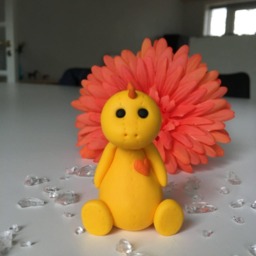 Yellow Dinosaur Plushie With Orange Details - thumbnail 2