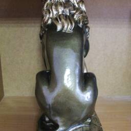 Lion Sculpture Large Garden Statue Guardian Shield Figurine Entry Decor Porch Pedestal Figure Wild Animal King Yard Ornament Outdoor - thumbnail 3