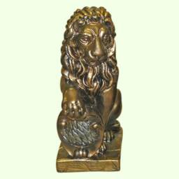 Lion Sculpture Large Garden Statue Guardian Shield Figurine Entry Decor Porch Pedestal Figure Wild Animal King Yard Ornament Outdoor - thumbnail 1