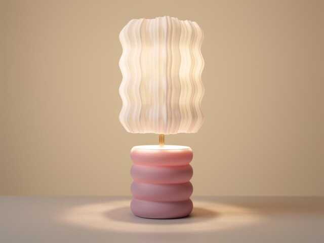 Audrey Wavy Mushroom Table Light - Retro 70S Bubble Decor 3D Printed Bedside Lamp - image 1