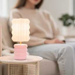 Audrey Wavy Mushroom Table Light - Retro 70S Bubble Decor 3D Printed Bedside Lamp - thumbnail 4