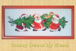Christmas - Embroidered Picture Santa Clauses Tree Home Decor Mini Wall Decor Handmade Cross Stitch - thumbnail 1