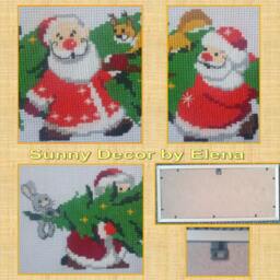 Christmas - Embroidered Picture Santa Clauses Tree Home Decor Mini Wall Decor Handmade Cross Stitch - thumbnail 2