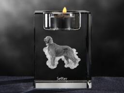 Setter, Crystal Candlestick With Dog, Souvenir, Decoration, Limited Edition, Collection - thumbnail 1