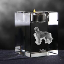 Setter, Crystal Candlestick With Dog, Souvenir, Decoration, Limited Edition, Collection - thumbnail 2