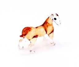Hand Blown Glass Miniature Deer Hind Animal Brown Transparent Tiny Figurine Statue Decoration Collectible Small Craft Painted Figure Deco