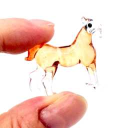 Hand Blown Glass Miniature Deer Hind Animal Brown Transparent Tiny Figurine Statue Decoration Collectible Small Craft Painted Figure Deco - thumbnail 4