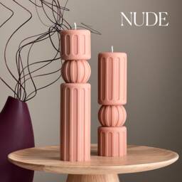 Roman Pillar Soy Wax Candle Set Minimalist Home Decor - thumbnail 2