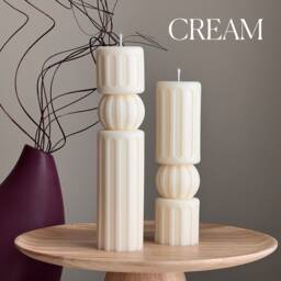 Roman Pillar Soy Wax Candle Set Minimalist Home Decor - thumbnail 3
