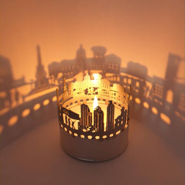 Indianapolis Skyline Candle Attachment Shadow Play Souvenir - image 1
