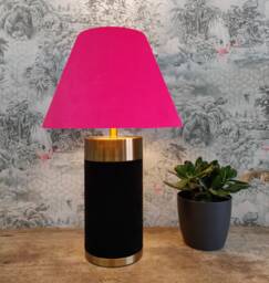 Cerise Pink Empire Lampshade in Velvet Conical Tapered Lamp Shade - thumbnail 1