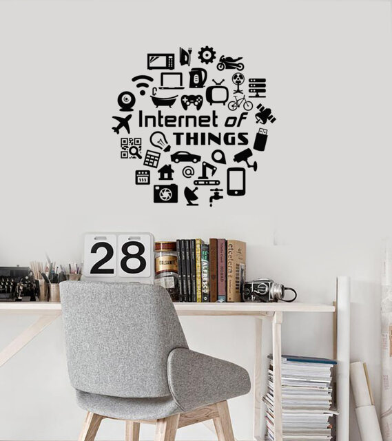 Internet Of Things Vinyl Wall Decal Iot Gadgets Devices Decor Stickers Mural - #2791Di - image 1