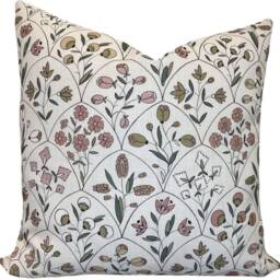 Schumacher Indoor/Outdoor Frances Scallop Floral Petal Cushion Cover Pillow Double Sided - thumbnail 2
