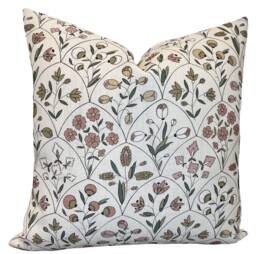 Schumacher Indoor/Outdoor Frances Scallop Floral Petal Cushion Cover Pillow Double Sided - thumbnail 1