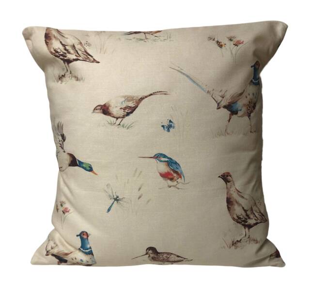 Pheasant Game Bird Print Cushion Cover Country Cottage Style - 16 - image 1
