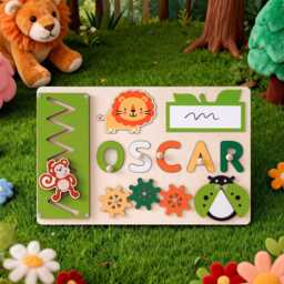 Custom Name Puzzle, Kids Busy Board, Early Learning Wood Baby Room Decor, Birthday Gift For Kids, Educational Toddler Toy - thumbnail 3
