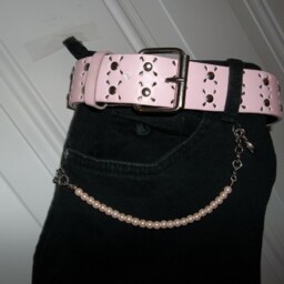 Biker Girl ~ Christmas Stocking One Of A Kind Recycled Black Denim - thumbnail 2