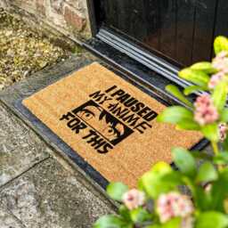 I Paused My Anime For This Doormat - Funny Otaku Welcome Mat Geeky Coir Entry Rug Lover Gift Nerdy Home Decor Gamer - thumbnail 2
