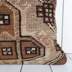 16x16 Turkish Kilim Pillow Cover Vintage Bohemian Cushion - thumbnail 3