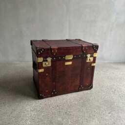 Handmade Leather Trunk - English Vintage Style Storage Chest, Coffee Table Box - thumbnail 1