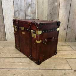 Handmade Leather Trunk - English Vintage Style Storage Chest, Coffee Table Box - thumbnail 4
