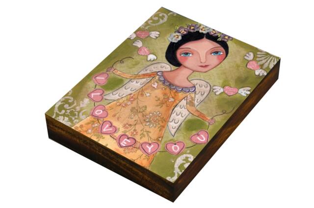Angel Portrait, I Love You, Angel, Print On Wood Panel, Wall Decor By Evona - image 1