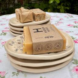 Slab Built Ceramic Soap Dish/Home Decor Botanical Imprint - thumbnail 3