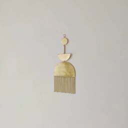 Brass Gold Wall Hanging. Minimalist Modern Sculpture. Moon Decor - thumbnail 3