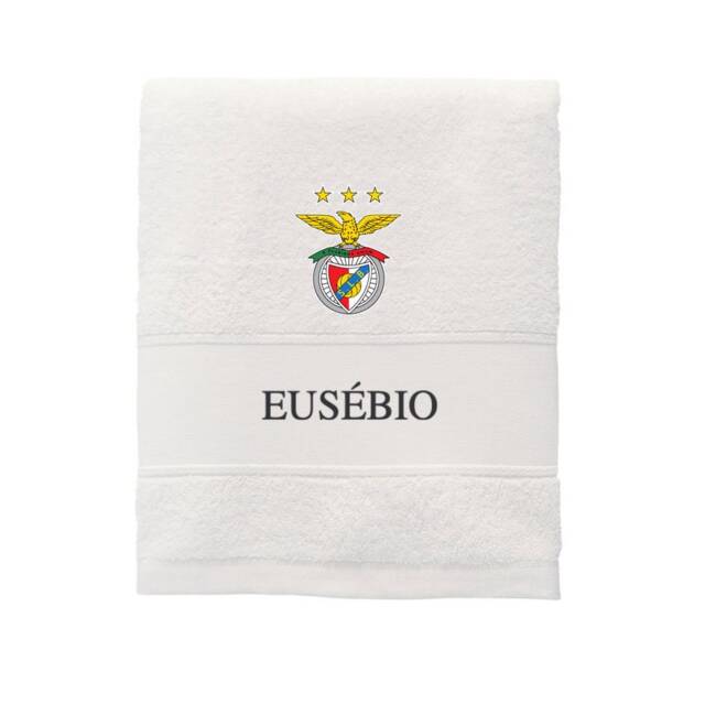 White Bath Towel 100x150 - Benfica Stars - image 1