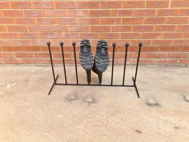 Handmade 4 Pair Wellington Boot Welly Rack Stand Storage Black Wrought Iron Steel Metal Welded Free Standing - image 1