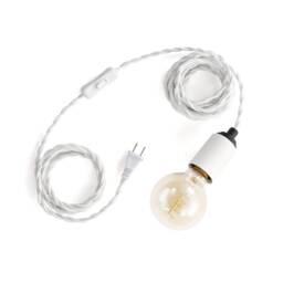White & Black Plug-In Pendant - Industrial Modern Minimalist Hanging Swag Lamp Portable Lighting For Apartment, Growing Plants - Step Up - thumbnail 2