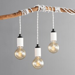 White & Black Plug-In Pendant - Industrial Modern Minimalist Hanging Swag Lamp Portable Lighting For Apartment, Growing Plants - Step Up - thumbnail 1