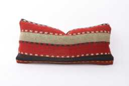 Handmade Turkish Kilim Pillow Bohemian Lumbar Cushion Cover - 12x24