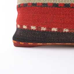 Handmade Turkish Kilim Pillow Bohemian Lumbar Cushion Cover - 12x24 - thumbnail 2