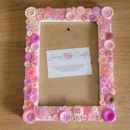 Pink Recycled Acrylic Button Photo Frame 5 X 7 Inches - thumbnail 3