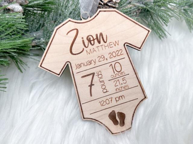 Baby Stats First Christmas Ornament, My Birth New Gift - image 1
