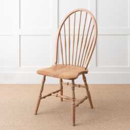 Modern Farmhouse Windsor High Back Dining Chair - Solid Wood Kitchen in Natural Finish, Rustic Vintage Country Style - thumbnail 1