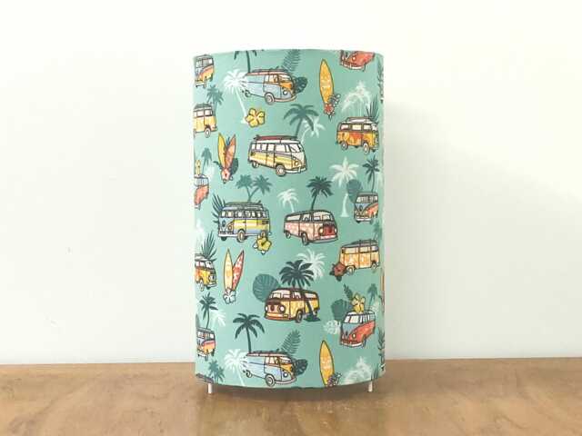 Hawaiian Surf-Themed Tube Lamp With Turquoise Palm Tree Design - A Fun Christmas/Birthday Gift Idea & Decoration - image 1