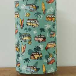 Hawaiian Surf-Themed Tube Lamp With Turquoise Palm Tree Design - A Fun Christmas/Birthday Gift Idea & Decoration - thumbnail 4