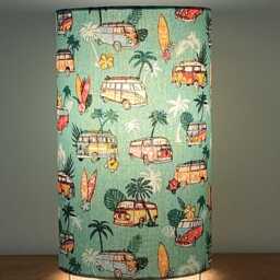 Hawaiian Surf-Themed Tube Lamp With Turquoise Palm Tree Design - A Fun Christmas/Birthday Gift Idea & Decoration - thumbnail 2