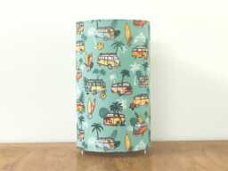 Hawaiian Surf-Themed Tube Lamp With Turquoise Palm Tree Design - A Fun Christmas/Birthday Gift Idea & Decoration