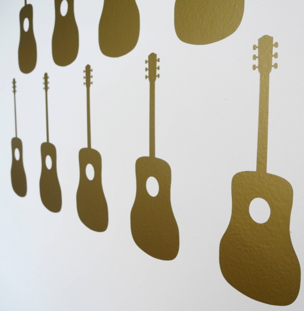 Acoustic Guitar/Rock Music Wall Art Decals/stickers - Various Colours & Sizes - image 1