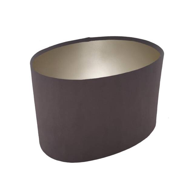 Oval Charcoal Lampshade in Velvet With Champagne Lining - image 1