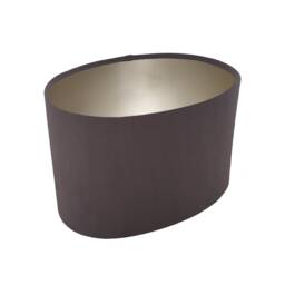 Oval Charcoal Lampshade in Velvet With Champagne Lining - thumbnail 1