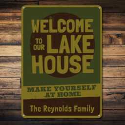 Personalized Lake House Metal Sign, Custom Decor, Welcome Cabin Wall Art, Nautical Decor Gift - thumbnail 2