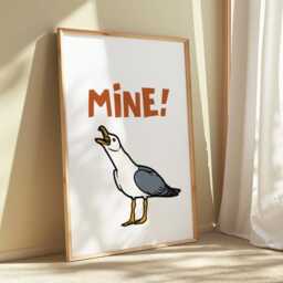 Mine Seagull Glossy Print - Quirky Home Decor - thumbnail 3