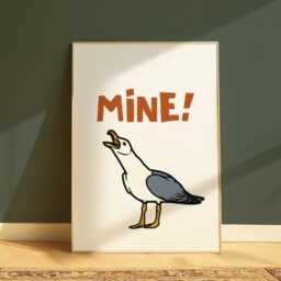 Mine Seagull Glossy Print - Quirky Home Decor - thumbnail 2