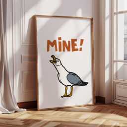 Mine Seagull Glossy Print - Quirky Home Decor - thumbnail 1