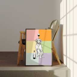 Hungarian Vizsla Wall Art - Drawing, Dog Lovers Gift, Drawing, Print, Customisable Colour - thumbnail 3